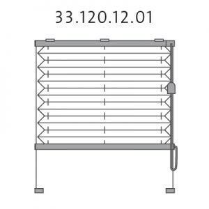 Basis plissé met montageschoenen onderkant, trekkoord en zijgeleiding, bottom-up (33.120.12.01)