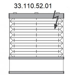Basis plissé met montageprofiel onderkant en draadloze Somfy Tilt en lift RTS batterijmotor oplaadbaar (33.110.52.01)